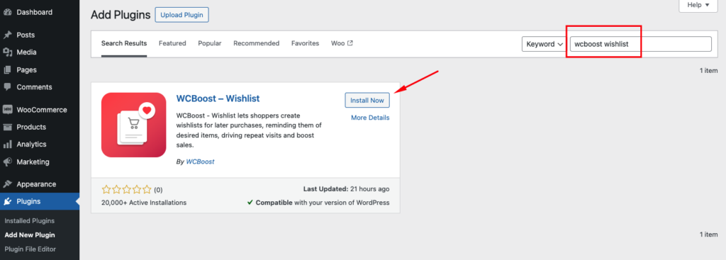 Install plugin WCBoost Wishlist - WCBoost Documentation