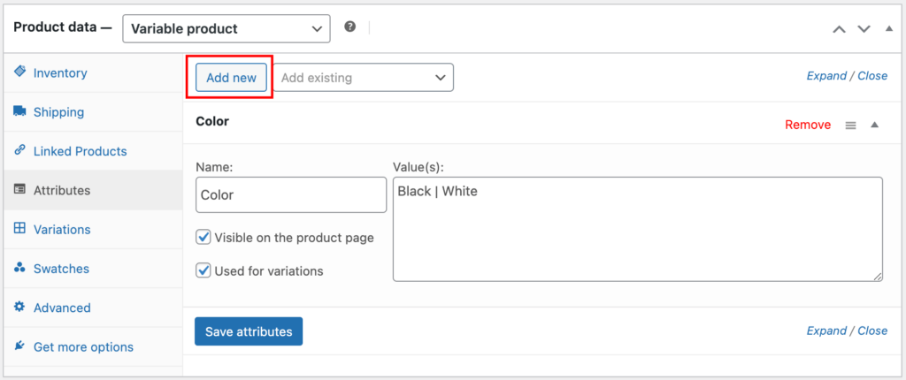 Ultimate Guide to Use Variation Swatches for WooCommerce (2024) - adding product custom attributes