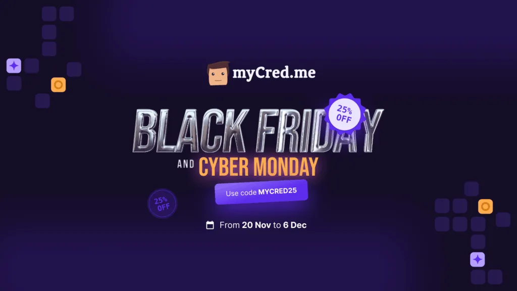 Best WordPress Black Friday Cyber Monday Deals 2025 - myCred bf2025 banner