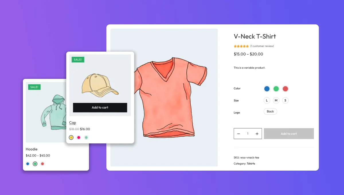 Homepage - woocommerce variation swatches plugin