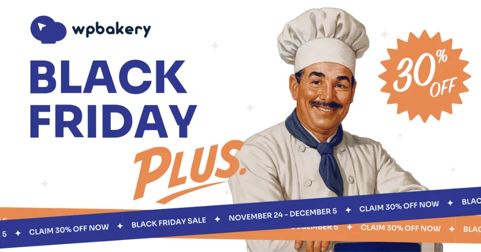 Best WordPress Black Friday Cyber Monday Deals 2025 - wpbakery banner bf2025